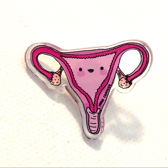 Uterus anatomy pin, Fresh Crayons acrylic pin - Picture 1 of 5